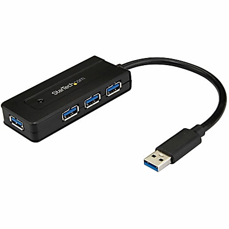 StarTech.com 4 Port USB 3.0 Hub SuperSpeed 5Gbps w/ Fast Charge - Portable USB 3.1 Gen 1 Type-A Laptop/Desktop Hub - ST4300MINI