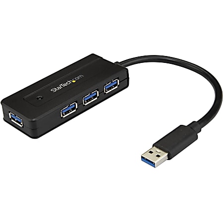 StarTech.com 4 Port USB 3.0 Hub SuperSpeed 5Gbps w/ Fast Charge - Portable USB 3.1 Gen 1 Type-A Laptop/Desktop Hub - ST4300MINI
