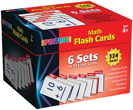 Spectrum Math Flash Cards Boxed Set, Pack Of 324 Cards