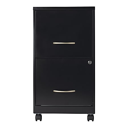 Realspace® 2-Drawer File With Caster Kit, 24 1/2"H x 14 1/4"W x 22"D, Black