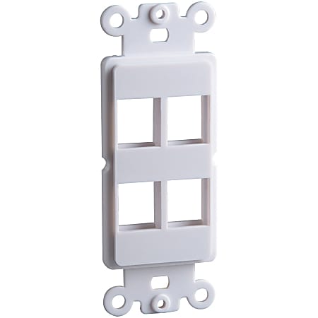 DataComm Decor Plate Insert for 4 Keystone White - 4 x Socket(s) - White
