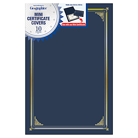 Geographics® Linen Mini Certificate Covers, 9-3/4" x