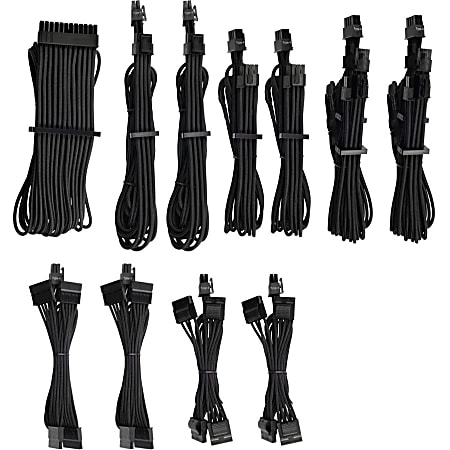 Corsair Premium Individually Sleeved PSU Cables Pro Kit Type 4 Gen 4 - Black - For Power Supply - Black - 20