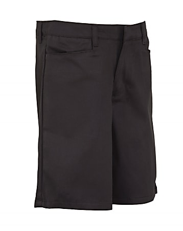 Royal Park Girls Uniform, Flat-Front Shorts, Size 7, Black