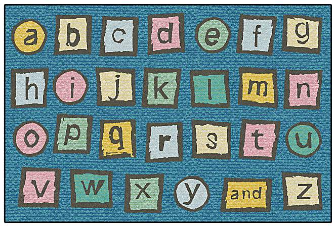 Carpets for Kids® KID$Value Rugs™ Alphabet Blocks Activity Rug, 4' x 6', Dark Blue