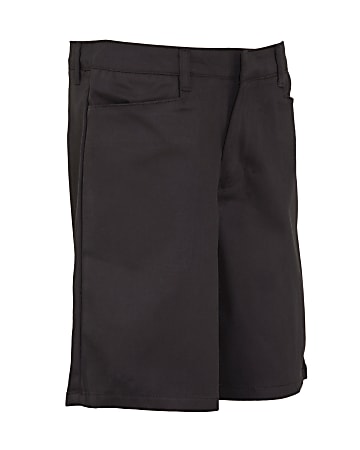 Royal Park Girls Uniform, Flat-Front Shorts, Size 14, Black