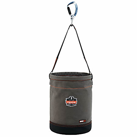 Ergodyne Arsenal 5940 Canvas Hoist Bucket With Swiveling Carabiner, 17" x 12-1/2", Gray