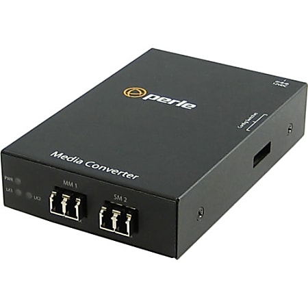 Perle S-1000MM-S2LC40 Media Converter - 2 x LC Ports - DuplexLC Port - 1000Base-EX, 1000Base-SX - Rail-mountable, Rack-mountable, Wall Mountable