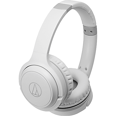 Audio-Technica ATH-S200BT Wireless On-Ear Headphones with Built-in Mic & Controls - Stereo - Wireless - Bluetooth - 32 Ohm - 5 Hz - 32 kHz - Over-the-head - Binaural - Circumaural - Condenser, Omni-directional Microphone - White