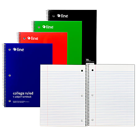 C Line College Rule Spiral Notebooks 8 x 10 12 70 Sheets Assorted ...