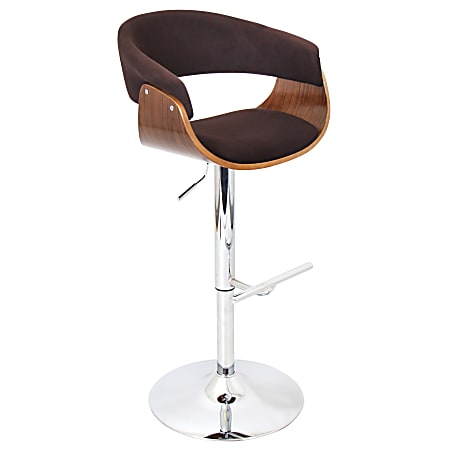 Lumisource Vintage Adjustable Bar Stool, Espresso/Chrome/Walnut