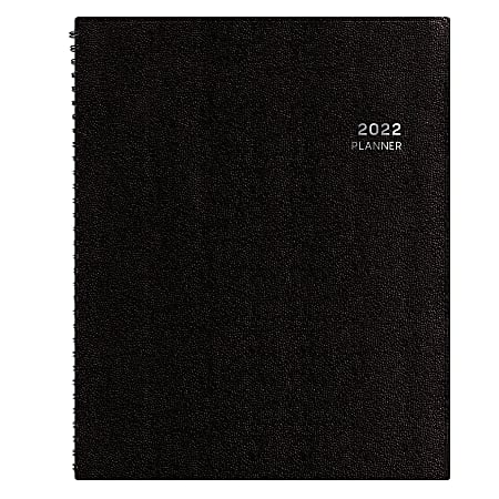 Blue Sky™ Aligned Weekly/Monthly Planner, 8-1/4" x 11", Black, January To December 2022, 123846