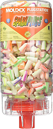 Moldex SparkPlugs One Touch Disposable Ear Plugs, Multicolor, Pack Of 500 Pairs