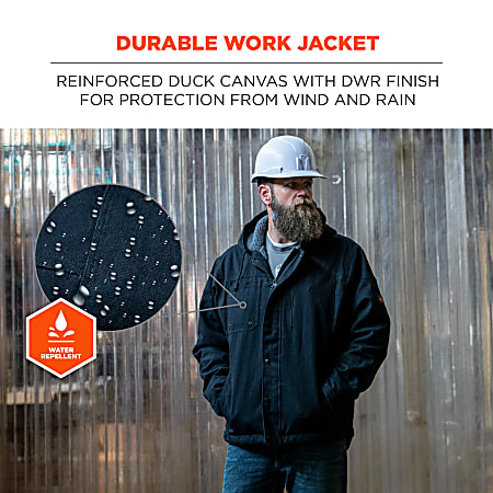 Ergodyne N Ferno 6468 Heavy Duty Duck Canvas Work Jacket 4XL Black