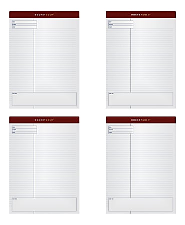 TOPS™ Docket Gold™ Premium Writing Pads, 8 1/2" x 11 3/4", Wide Ruled, 40 Sheets, White, Pack Of 4 Pads