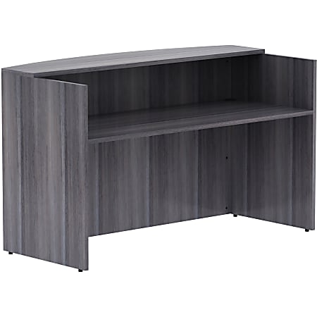 Lorell® 72"W Reception Computer Desk, Weathered Charcoal