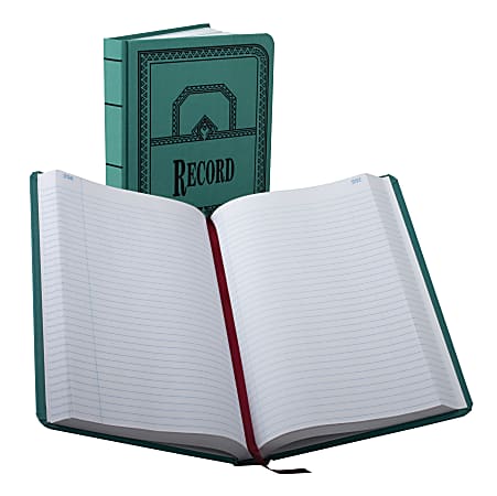 Boorum & Pease® Canvas Account Book, Record, 16 Lb., 12 1/8" x 7 5/8", 500 Pages, Blue