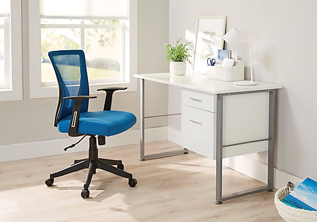 Realspace Radley MeshFabric Mid Back Task Chair Rich Blue BIFMA