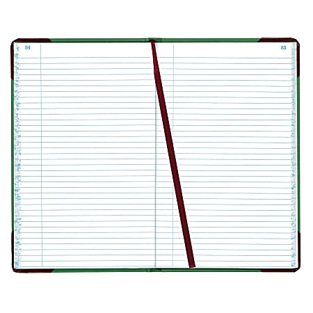 Boorum & Pease® Canvas Account Book, Record, 16 Lb., 12 1/2" x 7 5/8", 300 Pages, Blue
