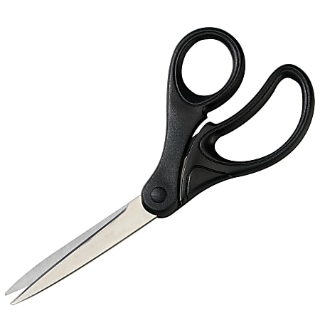 Fiskars® Eco Works® Scissors With 100% Recycled Plastic Handle, 8" Bent, Pointed, Black
