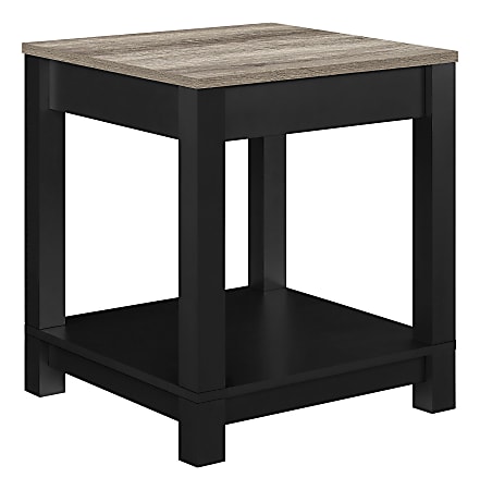 Ameriwood™ Home Carver End Table, Square, Weathered Oak/Black