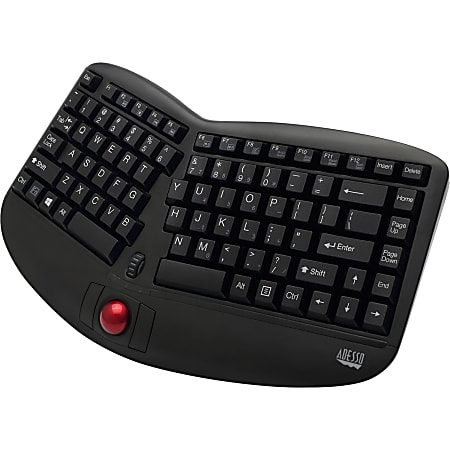 Adesso Tru-Form Media 3150 2.4 GHz Wireless Ergo Trackball Keyboard