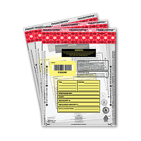 Nadex Tamper-Evident Deposit Bags, 9" x 12", Clear, Pack Of 25 Bags 