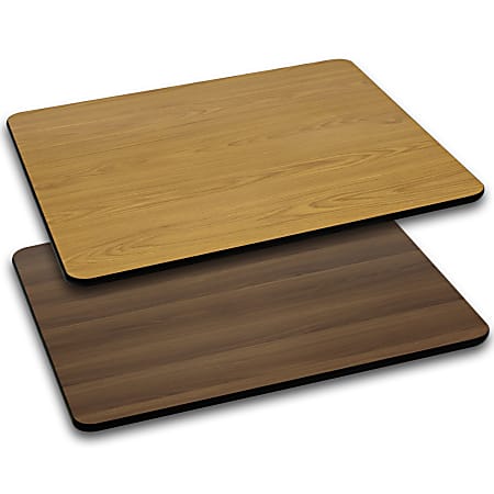 Flash Furniture Rectangular Table Top With Reversible Laminate Top, 30" x 48", Natural/Walnut