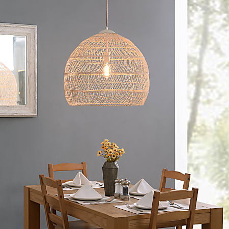 Kenroy Home Maverick 1 Light Large Pendant 24 W Rattan Office Depot