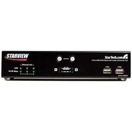 StarTech.com 2 Port USB KVM Switch with Ethernet Switch and Audio & USB Hub