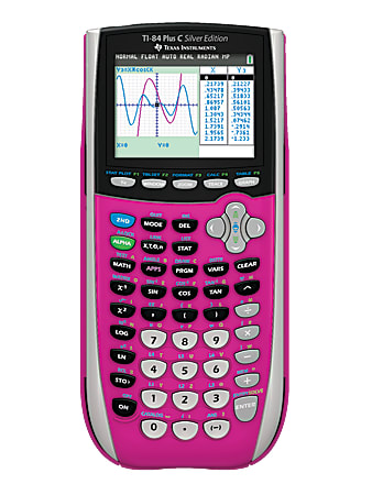 Texas Instruments® TI-84 Silver Edition Color Graphing Calculator, Pink