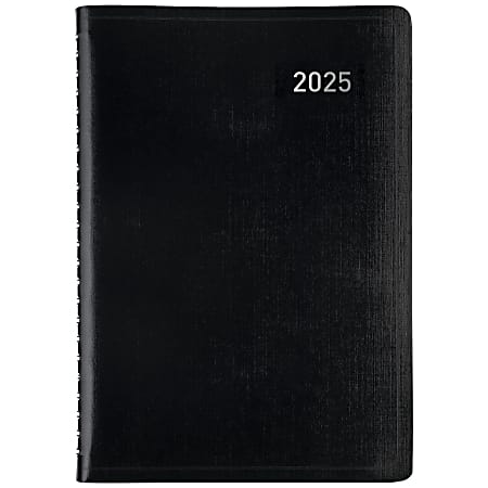 2025 Office Depot Daily Planner, 5" x 8", Black, January To December, OD000100