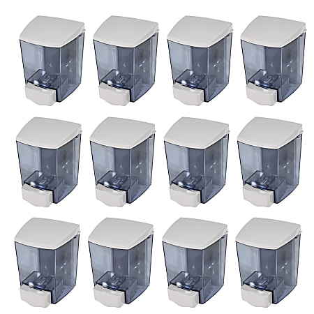 Encore Soap Dispenser - Manual - 30 fl oz Capacity - White, Clear - 12 / Carton