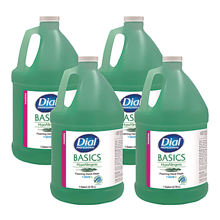 Dial® Basics Hypoallergenic Hand Wash, Honeysuckle Scent, 1 gal, 4/Carton