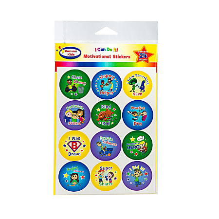 Kenson Parenting Solutions I Can Do It! Motivational Home Stickers, 5" x 7", Pack Of 24 Stickers, Preschool - Grade 3