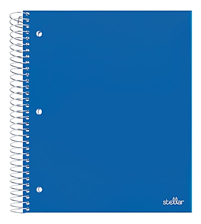 Office Depot® Brand Stellar Poly Notebook, 8-1/2" x 11", 3 Subject, Wide Ruled, 150 Sheets, Blue