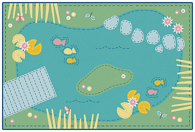 Carpets for Kids® KID$Value Rugs™ Tranquil Pond Activity Rug. 3' x 4'6", Green