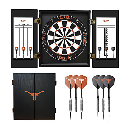 Imperial NCAA Fan's Choice Dartboard Set, 21-1/2”H x 19-3/4”W x 3-1/2”D, University Of Texas