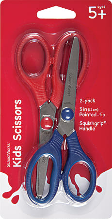 SchoolWorks® Value Smart Scissors, 5", Pointed, Assorted Colors, Pack Of 2