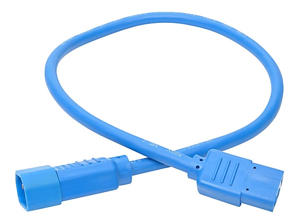 Eaton Tripp Lite Series Heavy-Duty PDU Power Cord, C13 to C14 - 15A, 250V, 14 AWG, 2 ft. (0.61 m), Blue - Power extension cable - IEC 60320 C14 to power IEC 60320 C13 - 2 ft - blue