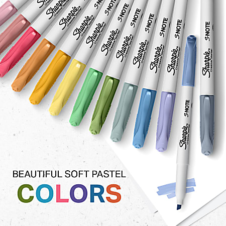 Sharpie S Note Highlighters Chisel Tip Assorted Colors Pack Of 12
