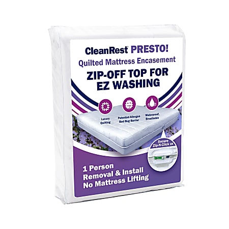 CleanRest Platinum Quilted Encasements Full XL 80 L x 54 W x 18 D White ...