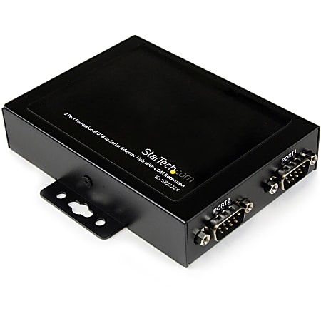 StarTech.com 2 Port Wall Mountable USB to Serial Adapter Hub with COM ...