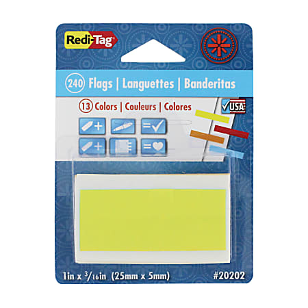 Redi-Tag® Solid Indicator Flags, Assorted, Pack Of 240