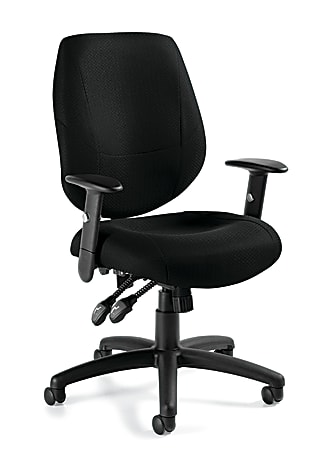 Offices To Go™ Mid-Back Chair, Ergonomic, 44"H x 25W x 25 1/2"D, Black