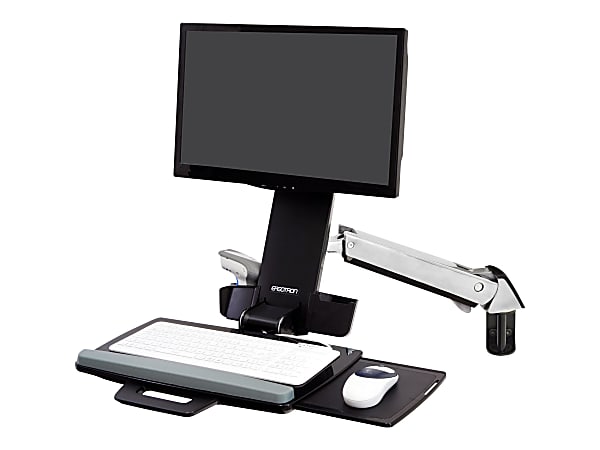 Ergotron StyleView Multi Component Mount for Notebook, Mouse, Keyboard, Monitor, Scanner - Polished Aluminum - 45266026