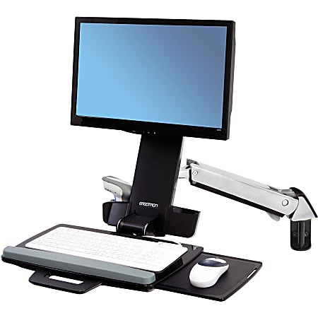 Ergotron StyleView Multi Component Mount for Notebook, Mouse, Keyboard, Monitor, Scanner - Polished Aluminum - Height Adjustable - 1 Display(s) Supported - 24" Screen Support - 29 lb Load Capacity - 75 x 75, 100 x 100 - VESA Mount Compatible