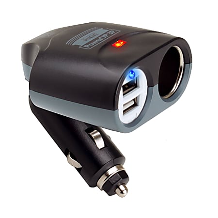 ReVIVE PowerUP 3P DC to USB Car Charger with Dual Universal USB Ports, Black