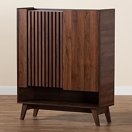 Baxton Studio Paricia Mid Century Modern 38 W Finished Wood Shoe