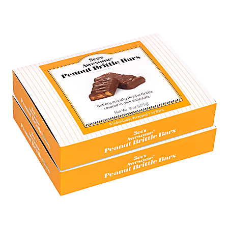 Sees Awesome Peanut Brittle Bars 8 oz 8 bars Per Pack Set Of 2